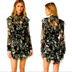 EUC Marissa Webb Madisonne Silk peplum ruffle shirt dress Sz. XS